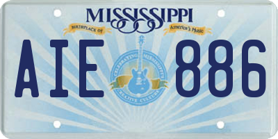 MS license plate AIE886