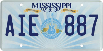 MS license plate AIE887