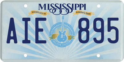 MS license plate AIE895