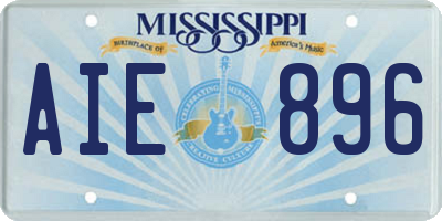 MS license plate AIE896