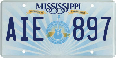 MS license plate AIE897