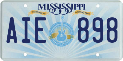 MS license plate AIE898