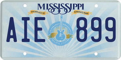 MS license plate AIE899
