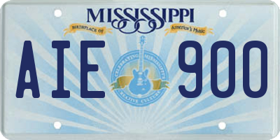 MS license plate AIE900