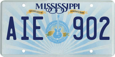 MS license plate AIE902