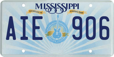 MS license plate AIE906