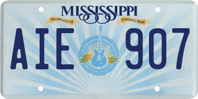 MS license plate AIE907