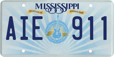 MS license plate AIE911