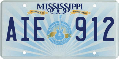 MS license plate AIE912