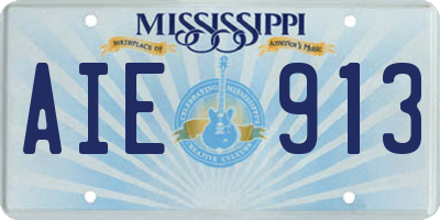 MS license plate AIE913