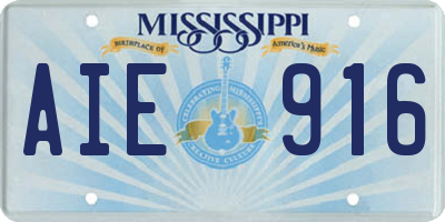 MS license plate AIE916