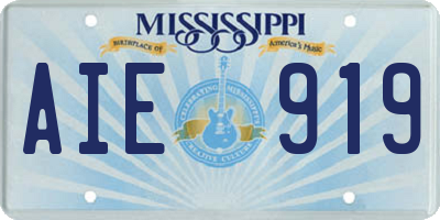 MS license plate AIE919