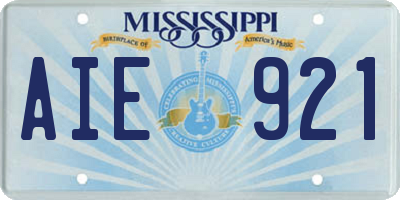 MS license plate AIE921