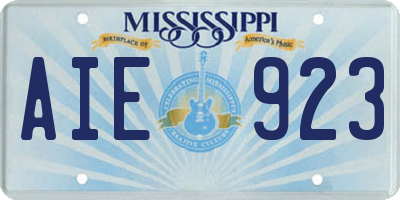 MS license plate AIE923