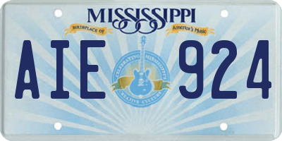 MS license plate AIE924