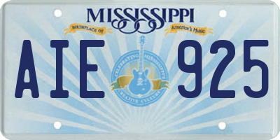 MS license plate AIE925