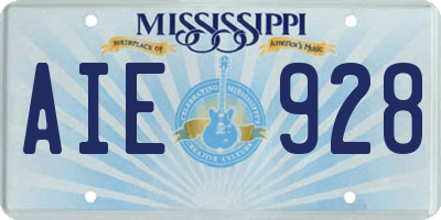 MS license plate AIE928