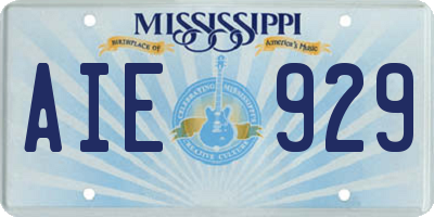 MS license plate AIE929