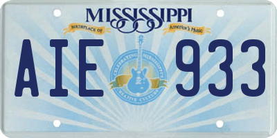 MS license plate AIE933
