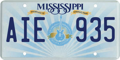 MS license plate AIE935
