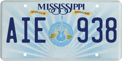 MS license plate AIE938