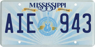 MS license plate AIE943