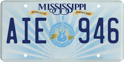 MS license plate AIE946