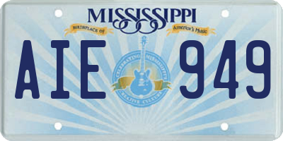 MS license plate AIE949