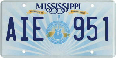 MS license plate AIE951