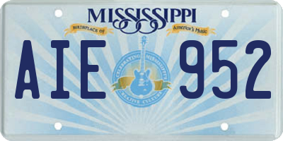 MS license plate AIE952
