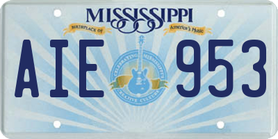 MS license plate AIE953