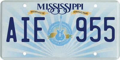 MS license plate AIE955