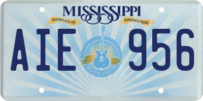 MS license plate AIE956