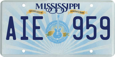 MS license plate AIE959