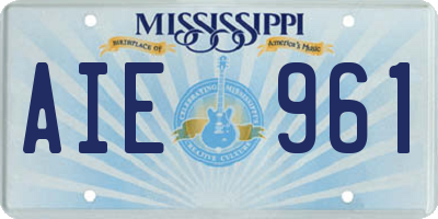 MS license plate AIE961