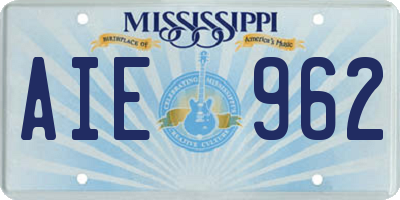 MS license plate AIE962