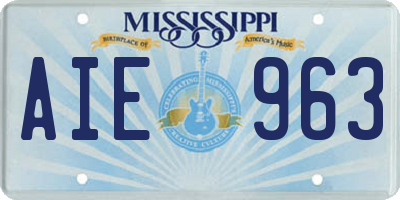 MS license plate AIE963