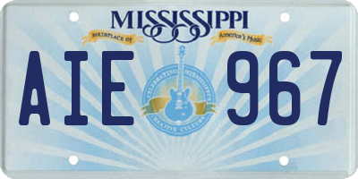 MS license plate AIE967