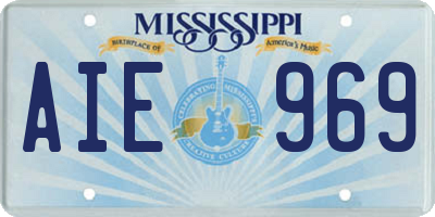 MS license plate AIE969