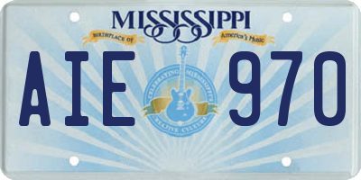 MS license plate AIE970