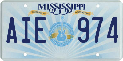 MS license plate AIE974