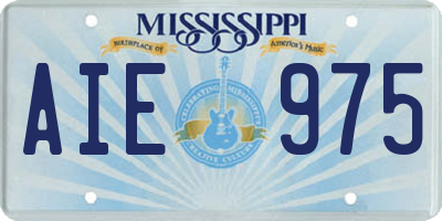 MS license plate AIE975