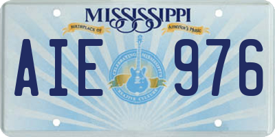 MS license plate AIE976