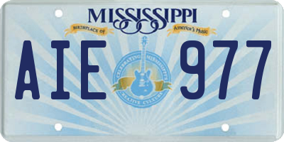 MS license plate AIE977