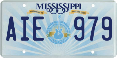 MS license plate AIE979