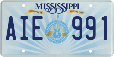 MS license plate AIE991