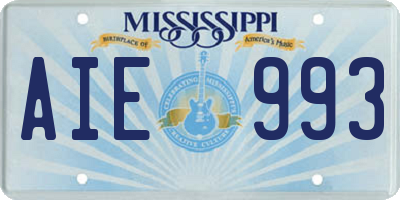 MS license plate AIE993