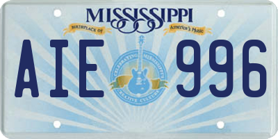 MS license plate AIE996