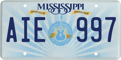 MS license plate AIE997