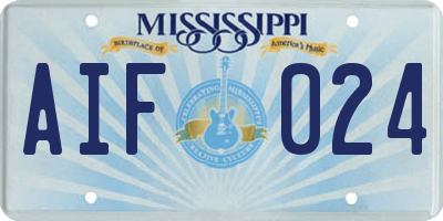 MS license plate AIF024